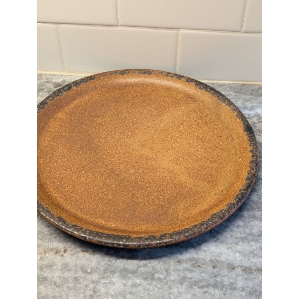 McCoy Dinner Plate Canyon Mesa Pottery Stoneware 10 3/8" Rustic Brown Vtg USA